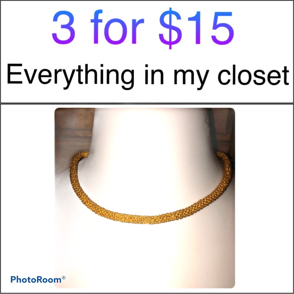 MUST BUNDLE 19" Gold Seed Bead Necklace